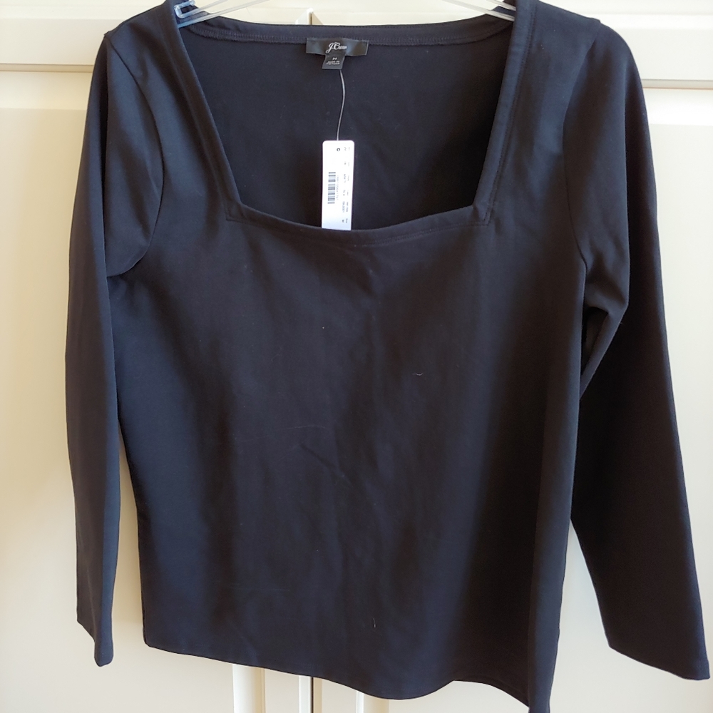 Black Square neck top